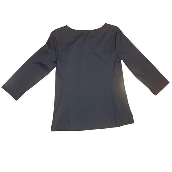 Ann Taylor Black Blouse With Silver Zipper Detailed Shoulder - Picture 8 of 8